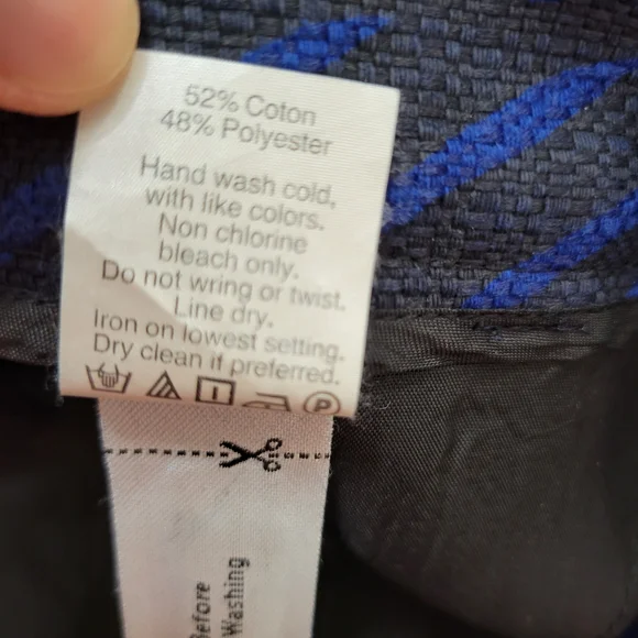 Madewell Et Sezane Blue Chevron Patterned Crop Trouser Pant - Picture 8 of 9